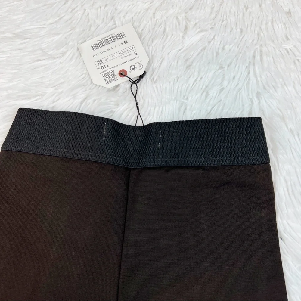 Zara‎ high waisted skinny pants in brown button details elastic waist